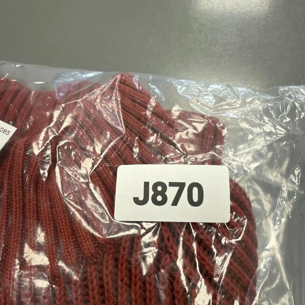 NEW Lands' End Drifter Men's L 1/4 Zip Ribbed Sweater Rust Red 100% Cotton